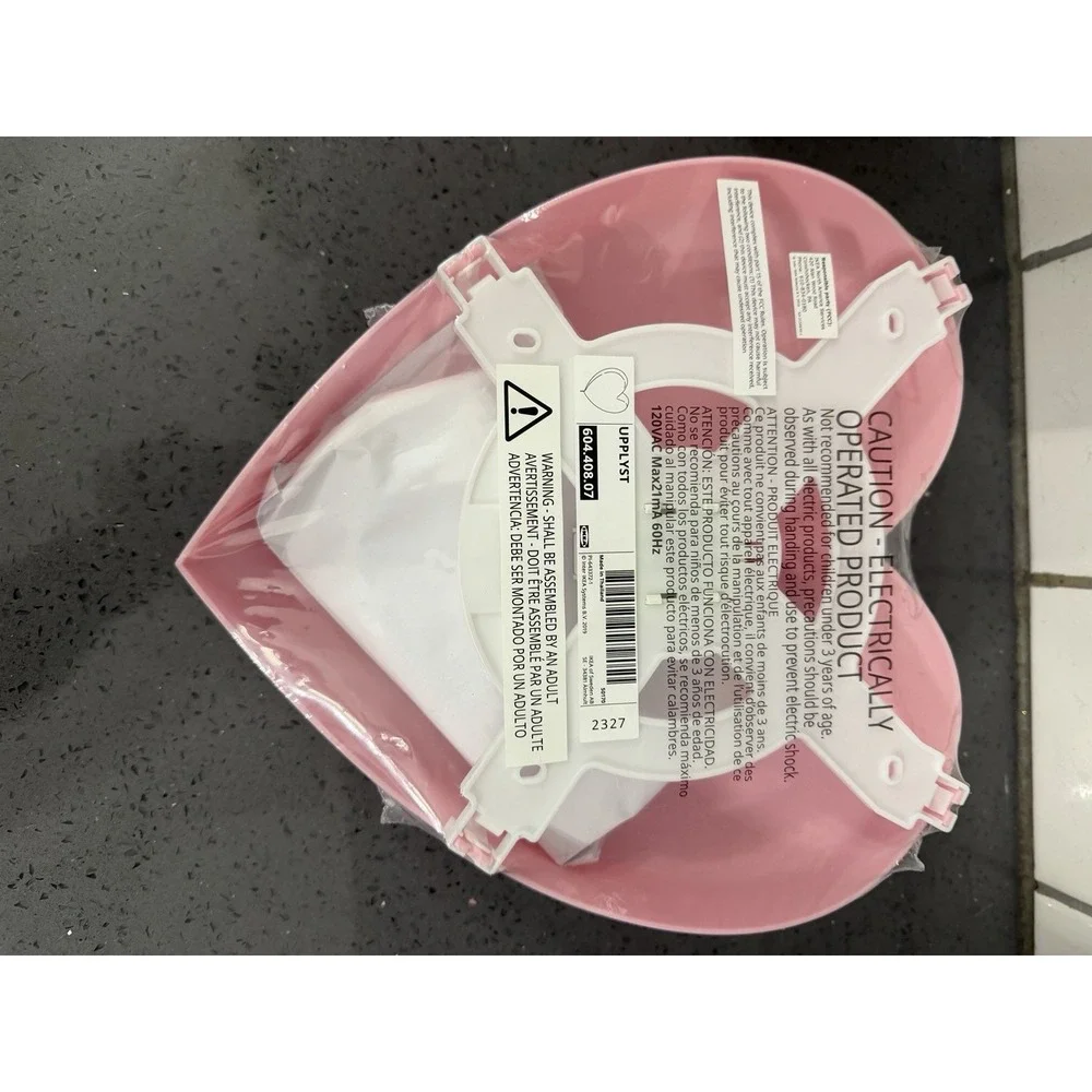 New Ikea Upplyst LED Pink Heart Shaped Wall Light Wall Mounted & Corded Lamp